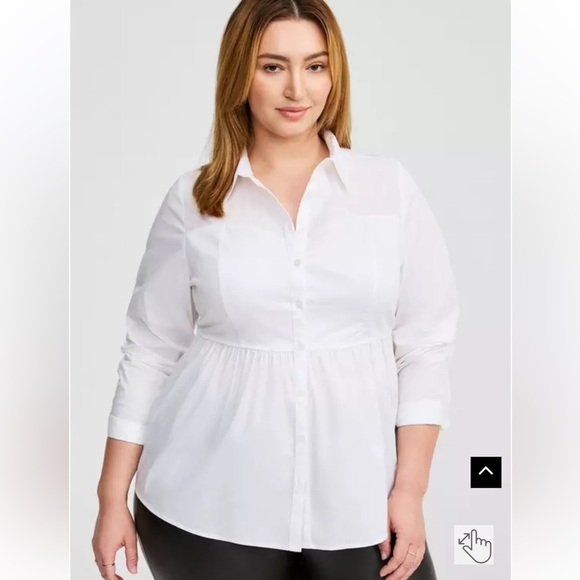 Torrid Poplin Corset Detail Smocked Back Button Up Shirt XL - Picture 1 of 11